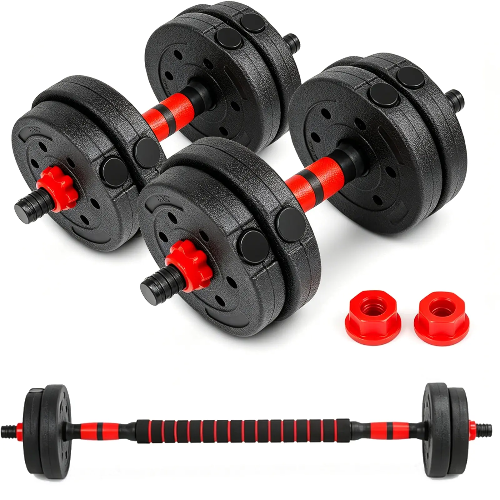 22LB Adjustable Free Dumbbell Set, Versatile Strength Training Weights with Connector for Home Gym, Space Efficient Design for Biceps Triceps Legs Core Workouts