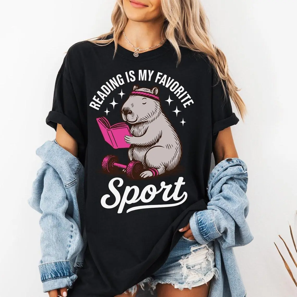 Reading is My Favorite Sport Shirt, Retro Book Lover Graphic Tee, Cozy Reader Shirt for Women, Librarian Shirt Literary Gift