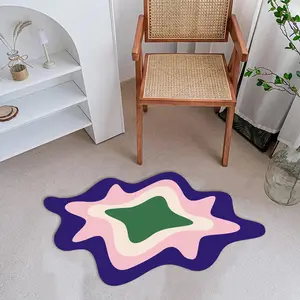 Irregular Shaped Floor Mat, 1 Count Creative Non-slip Soft Floor Mat, Comfortable Floor Carpet Abstract Area Rugs for Home Living Room Bedroom Decor