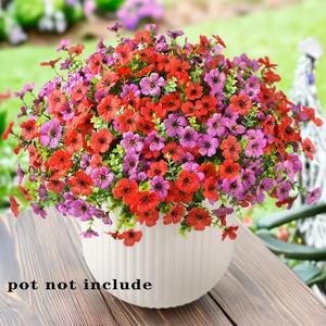 artificial flower bouquet, uv-resistant faux flower, fake flowers outdoor decor, artificial hanging flowers perfect for porch, patio, window boxes & home gardens, gardening