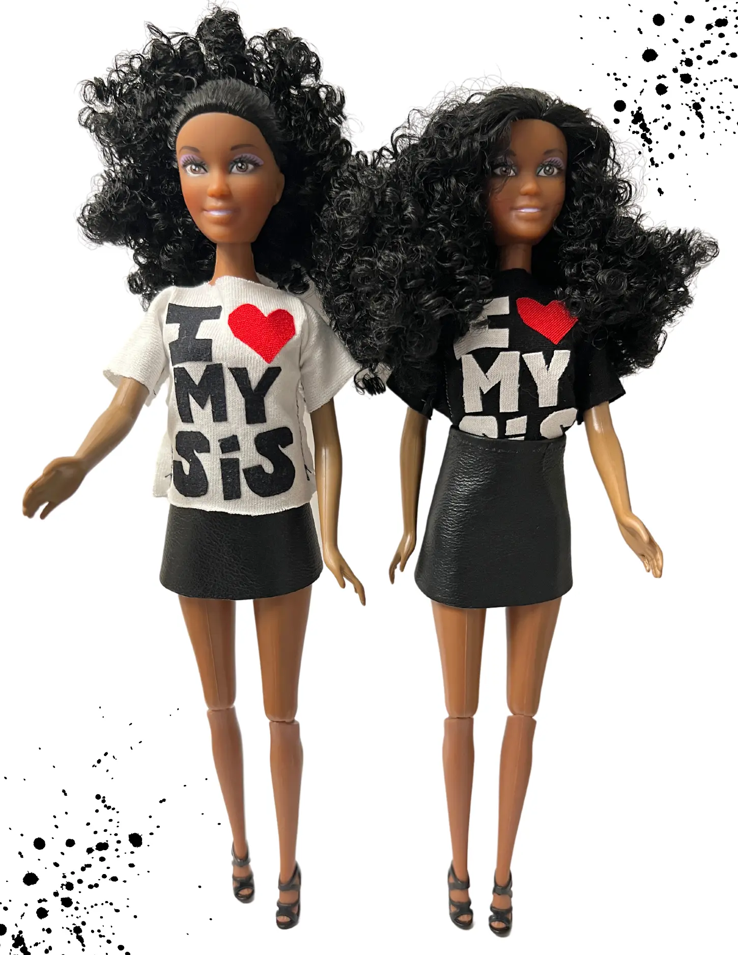 Twin Pack-I Heart My Sis Dolls -  Best Friends with Vintage T-Shirts - Loyal & Supportive Collectible Dolls