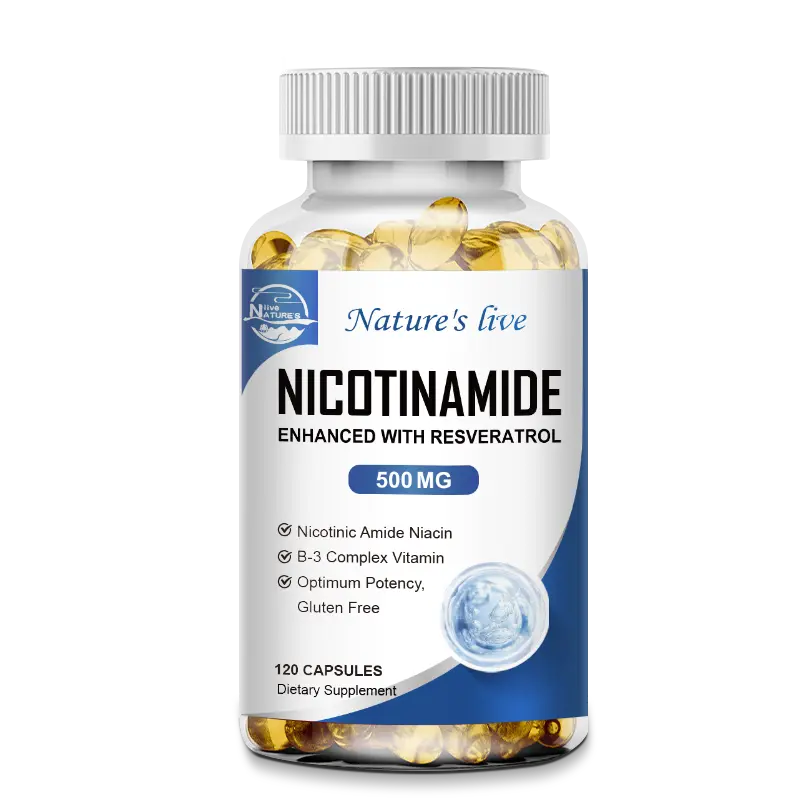 Nicotinamide with Resveratrol - 120 Veggie Capsules - Vitamin B3 500mg (Niacinamide Flush Free) - Supplement to Support NAD, Skin Cell Health & Energy Antioxidant Metabolic Boost Vitality