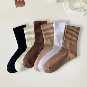 5/6/10 pairs of medium socks, made of pure cotton and breathable, with multiple colors for your daily selection, suitable for sports Womenswear Women