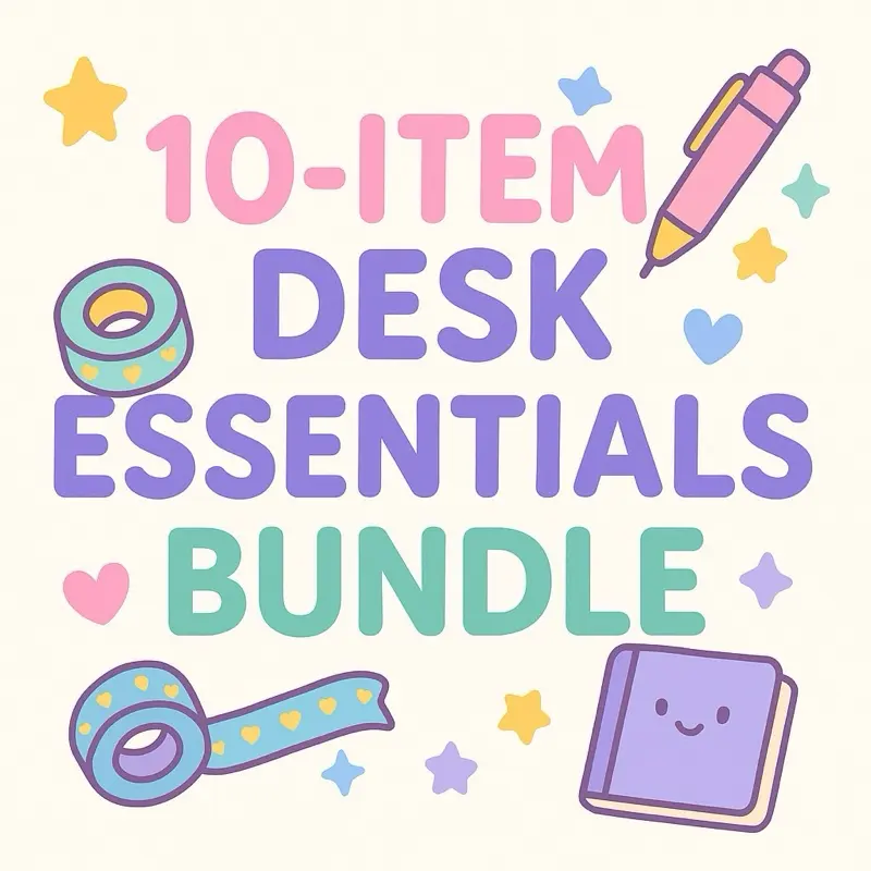 Desk Essentials Set – 10 School Supply Items Included