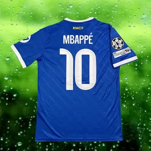 25 26 Away Blue No.10 Mbappe Short sleeve Soccer Jersey