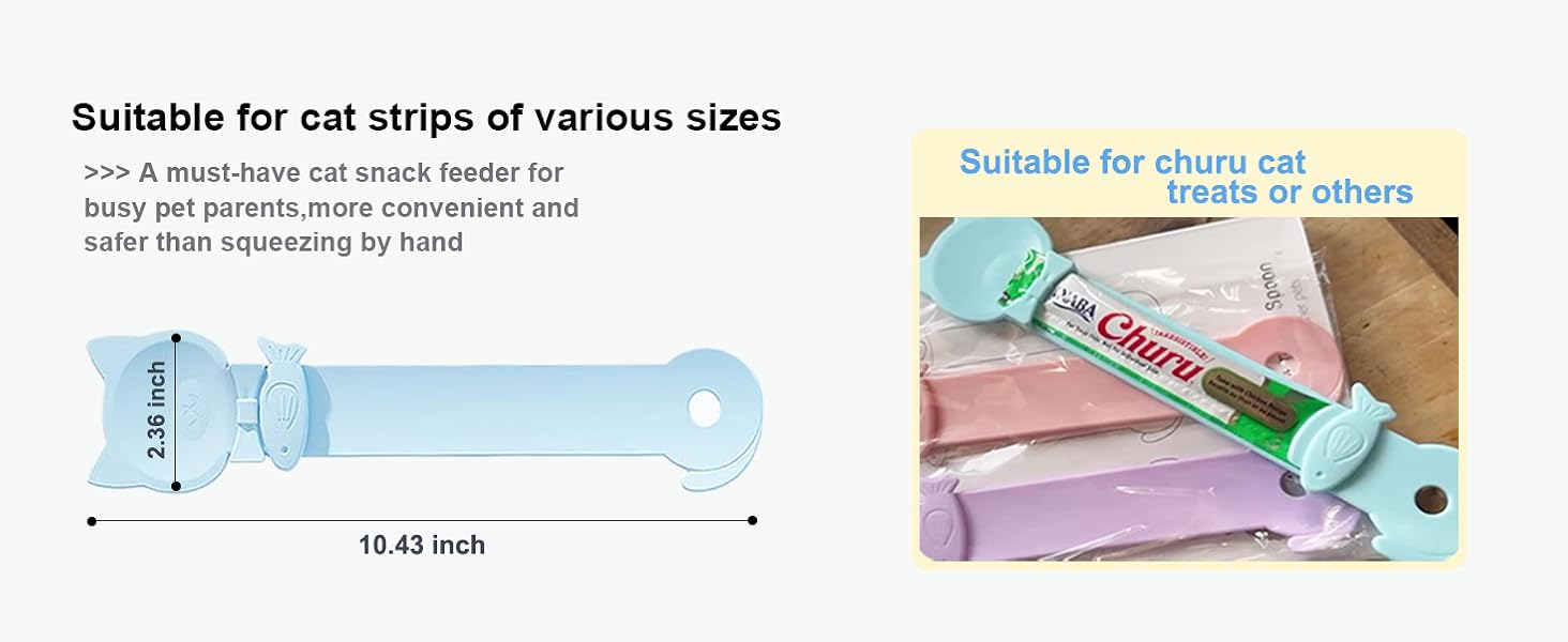 3PCS Cat Treat Spoon Squeeze,Cat Strip Feeder spoon,Easy Feeding Spoon for Licky Treats,Pet Food Spoon for Wet Food, Suitable for Churu Paste Treat(3 Color)