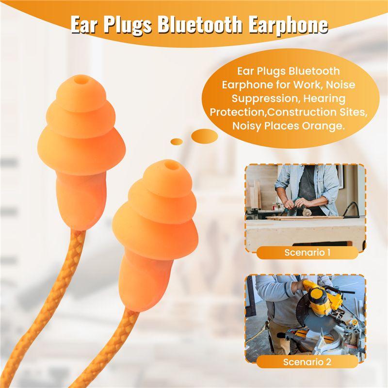Ear Plugs Bluetooth Earphone for Work, Noise Suppression, Hearing Protection,Construction Sites, Noisy Places Blue