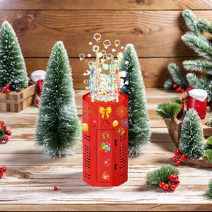 Fireworks Bubble Machine , Portable Automatic Bubble Machine with Lights , Bubble Maker Toys for Kids Outside Activities Parties Wedding Christmas Bubble Liquid/Batteries Not Included