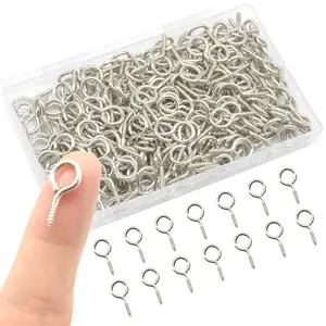 300 Pieces Small Screw Eye Pins 19x9mm Eye pins Hooks Mini Screw Eye Pin Peg for Cork Top Bottles Charm Bead DIY Jewelry Making (19 * 9mm)