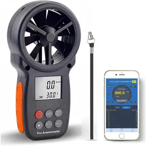 BT-100APP Anemometer w/ , Digital Handheld Wind Speed Meter for Wind Chill, Air Velocity, Temperature, Vane Anemometer Gauge