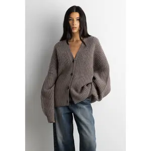OVERSIZED SLOUCHY WOOL CARDIGAN