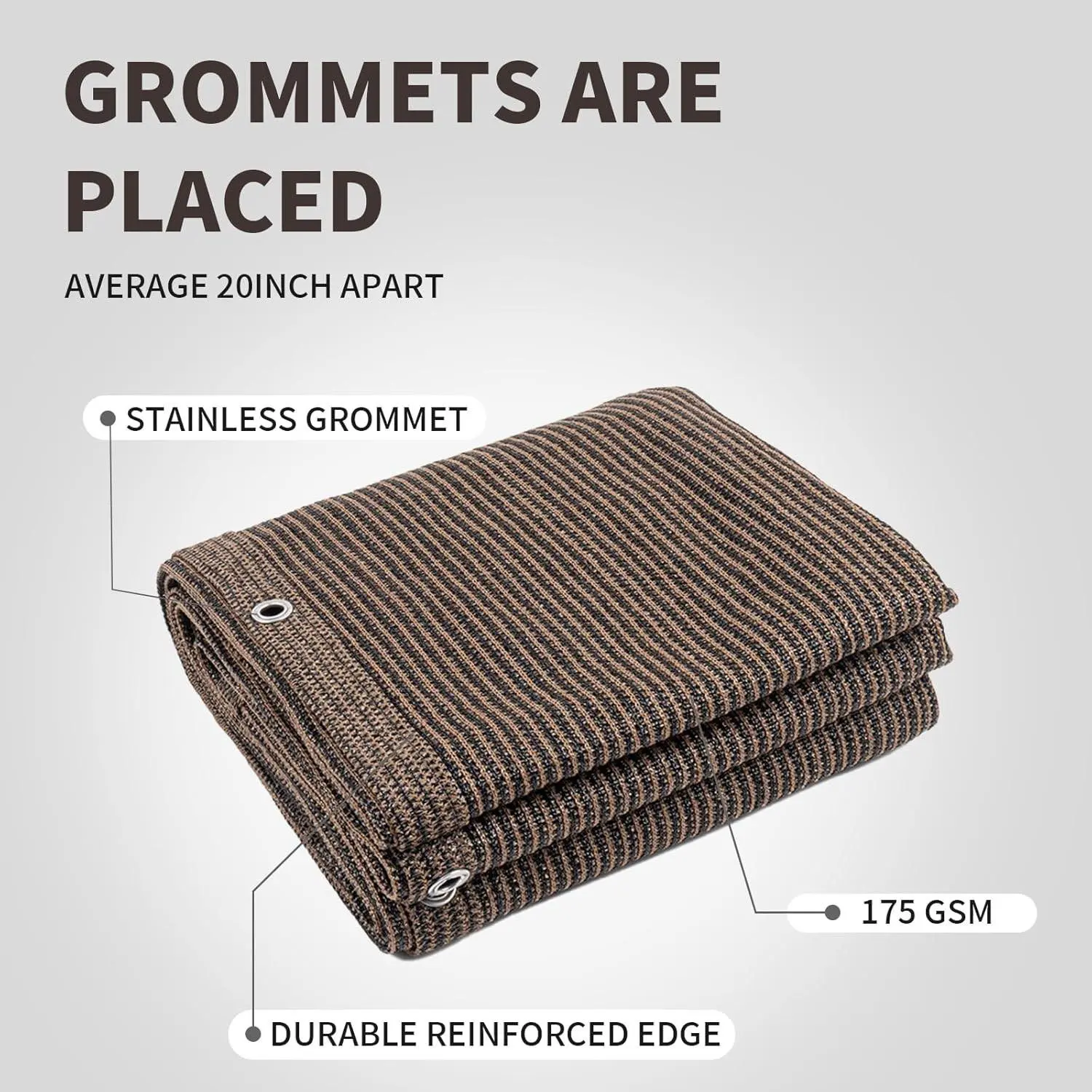 90% Sunshade Fabric, Garden Shade Net with Grommets, Outdoor Patio Sunshade, Ideal for Plant Covering, Patio Shelter, Greenhouse, Carport, Dog Kennel, Coffee, Outdoor Sun Shades For Patio, Sunshades For Patio