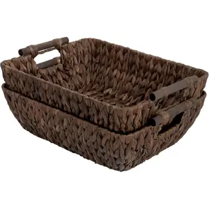 Wicker Baskets for Shelves, Large Organizer Basket for Shelves, Wicker Baskets for Storage, Decorative Storage Basket,   Decor, Water Hyacinth