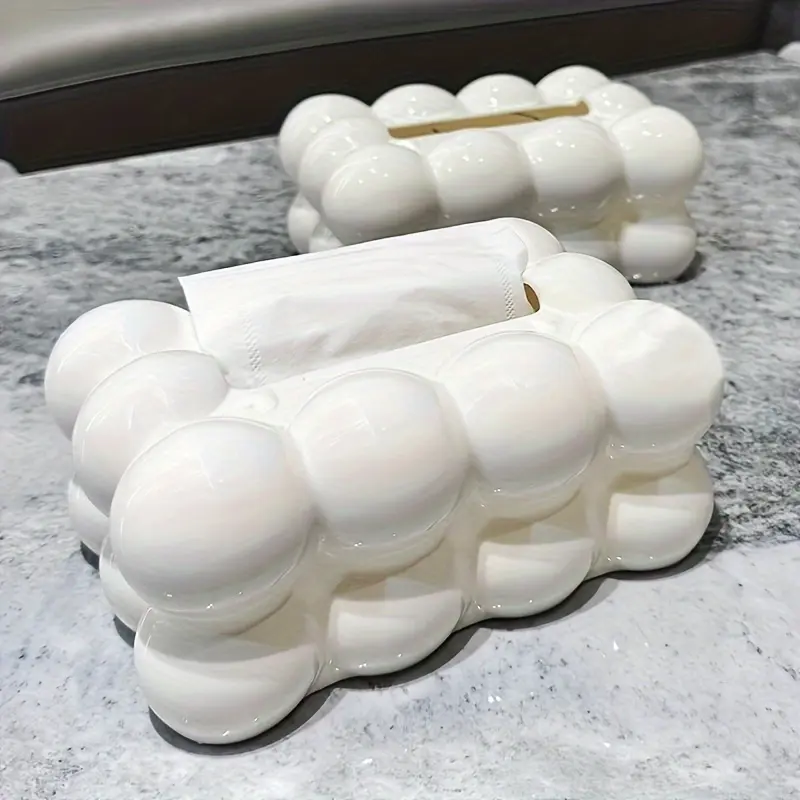 White Durable Plastic Cloud-Shaped Napkin Dispenser - Decorative Irregular-Shape Kitchen Accessories for Kitchen & Dining Room Decor