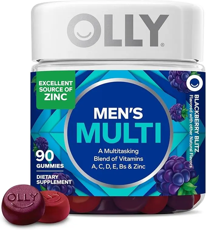 OLLY Men's Multivitamin Gummies - Natural, Antioxidant-Rich Dietary Multi-Ingredient Vitamins Supplements for Health, Nutrition & Wellness