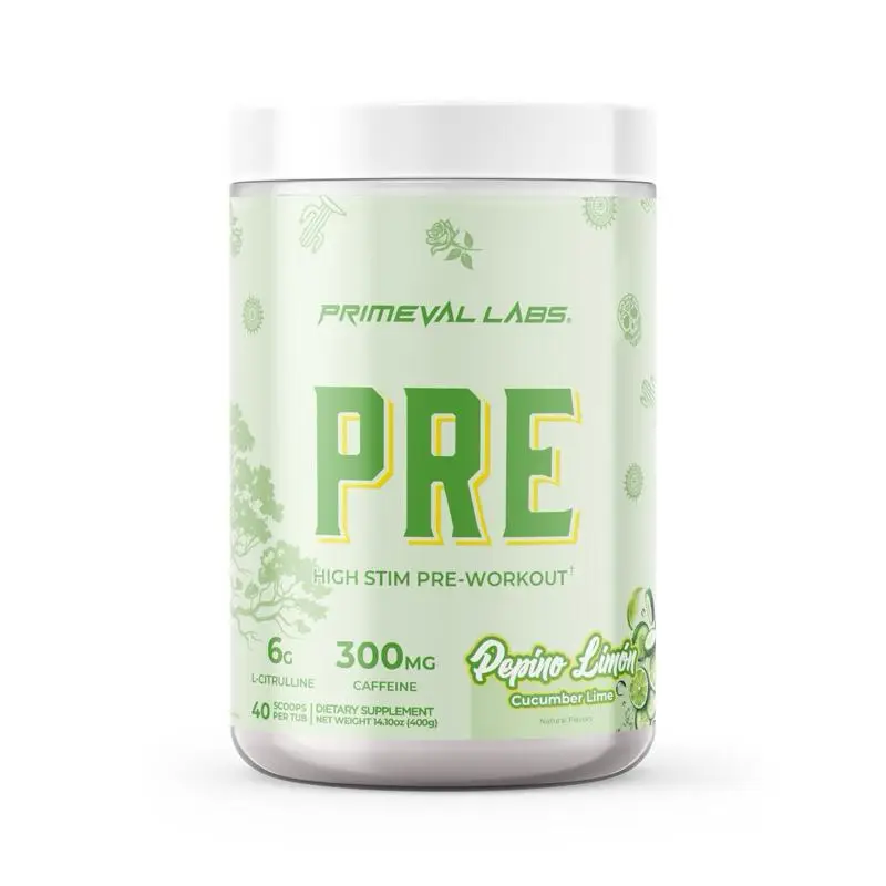 Primeval Labs PRE High Stim Preworkout Powder - Mango Chamomile Flavor with 6g Citrulline, 300mg Caffeine, & Top-Rated Ingredients for Optimal Perform