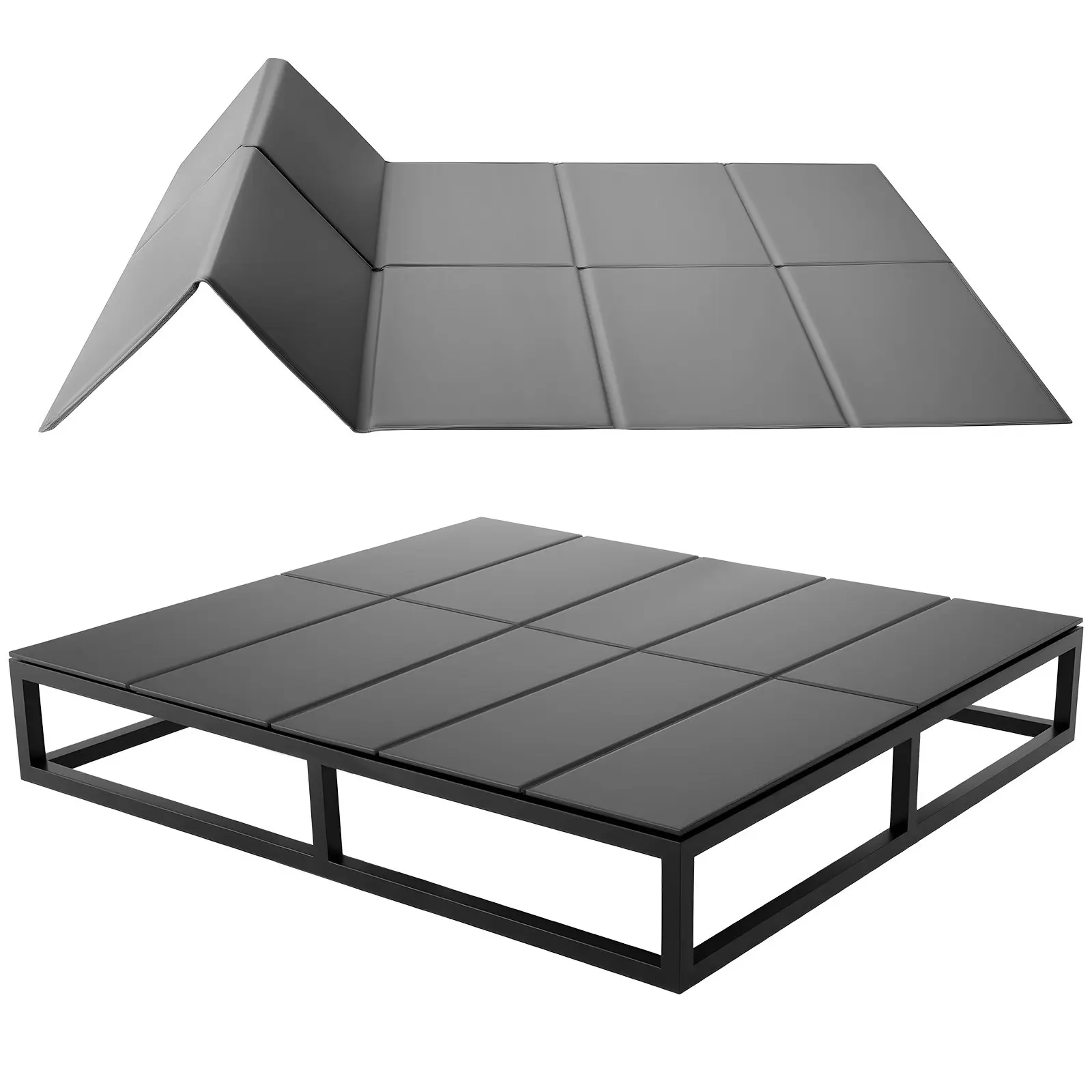 VEVOR Foldable Bunkie Board, California King Size 72.4x83.8in, Plastic PP Core, 600D Oxford Fabric, Hook-and-Loop Straps, Stable Secure Non-Slip Anti-Sag for Bunk Beds, Fits Various Bed Frames, Bunk Bed, 72.4X83.8 In