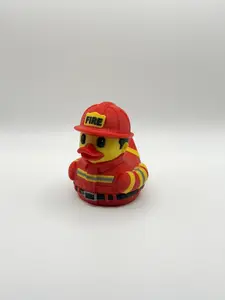 3D Printed Firefighter Duck | First Responder Fireman Duck | Firefighter Desk Decor Collectible