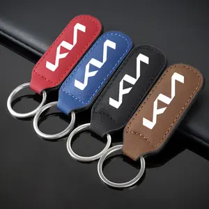 PU Leather Car Emblem Keychain, Auto Logo Keyring for Gifts, Compatible with Kia Models, Durable & Stylish Design