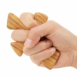 Yookin Natural Wood Olive Hand Held Clinging Cross Hand Carved Wooden Holding 5 inches Jesus Cross Gift for Prayer Palm Church wooden  cross