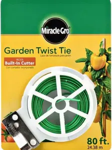 Miracle-Gro Twist Tie Dispenser with Built-In Cutter, Garden Plant Care & Support Tool for Home Improvement Tasks