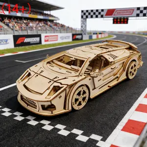 3D Wooden Durable Puzzle Car Model Kit, Wooden Jigsaw Puzzle, DIY Handmade Craft, Unique Birthday or Christmas Gift, Creative Hobby Project, Perfect for Adults and Kids