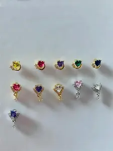 Heart Dangle Nose Ring | 20 gauge L rod | Nose Piercing