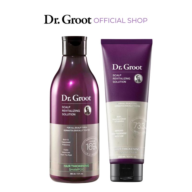 Dr. Groot Scalp Revitalizing Solution Thickening Essentials Duo - Biotin & Rosemary Shampoo and Conditioner Set Haircare Blend