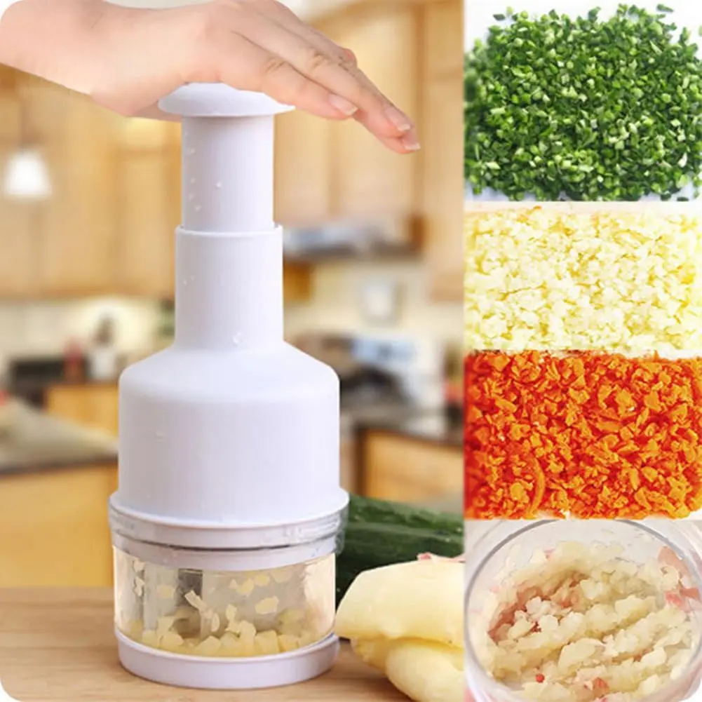 Pressing Vegetable Garlic Onion Food Chopper Cutter Slicer Peeler Dicer White