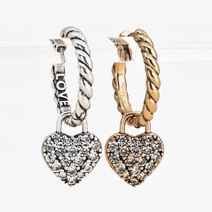 Love Forever Pavé Heart Huggie Earrings
