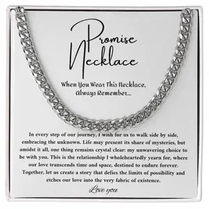 Promise Necklace For Him, Sentimental Gifts For Boyfriend, To My Man Necklaces, Birthday Valentine Anniversary  Men Chain