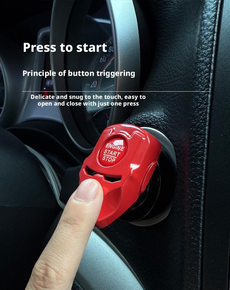 Futuristic Mecha Push to Start Button Cover - 3D Metal Ignition Switch Protector, Cool Car Accessories & Interior Decor