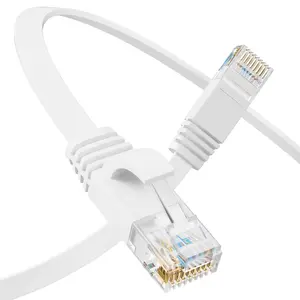 6 Flat Ethernet  50 FT, UTP 10Gbps High-Speed Cat6 Ethernet , Pure Copper  6 , Long Ethernet  for Home or Office Network Wiring, White