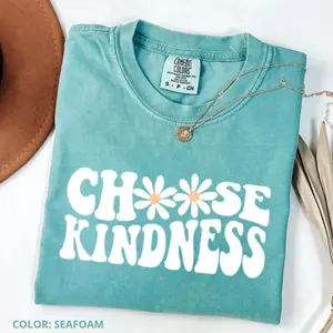 Comfort Colors Choose Kindness T-Shirt, Cute Daisy Graphic Tee, Back To School Shirt, Be Kind Teacher Appreciation Gift, Positive Classroom Top