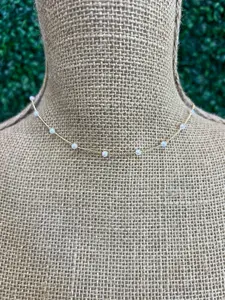 Dainty Pearl Chain Necklace - Gold & Silver