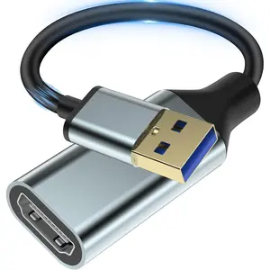 USB to HDMI Adapter [1080P , Built-in Driver] HDMI Adapter for Laptop to  USB 3.0 to TV Screen Converter for MacOS/Windows 11/10/8.1/8/7 Computers Desktops PC MacBook