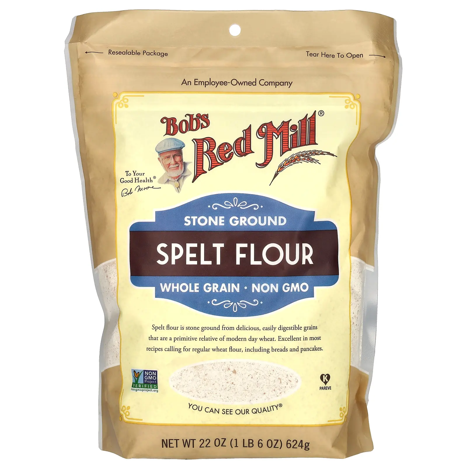Bob's Red Mill Spelt Flour, Whole Grain, 22 oz (624 g) Bob's Red Mill Spelt Flour, Whole Grain, 22 oz (624 g)