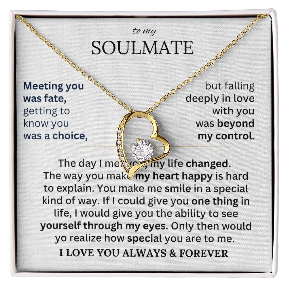 To My Soulmate – Forever Love Necklace Gift Set with Message Card & Luxury Box