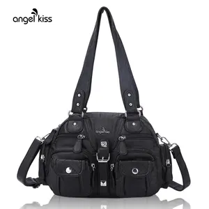Angel Kiss Hobo Crossbody Purses for Women Shoulder Bag Multipocket Soft Hobo Purses Removable Strap Leather Handbags springtok