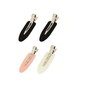 4pcs No Bend Hair Clips, Creaseless Duckbill Alligator Clips For Hairstyling, Makeup & Salon, DIY Crafts Sectioning Waves Bangs, Black Pink White Gift Set, Hair Accessories For Women