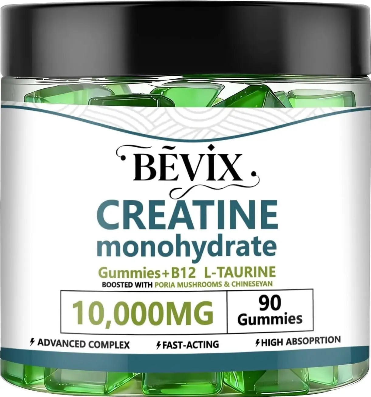 Creatine Gummies, Potent creatine monohydrate Gummies,for Energy Boost, Increase Strength and Build Muscle,withL-Taurine, B12 Gluten-Free, Sugar Free,90Count