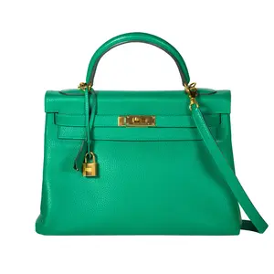 Pre-owned HERMÈS Clemence Tote Bags Kelly 32 Green