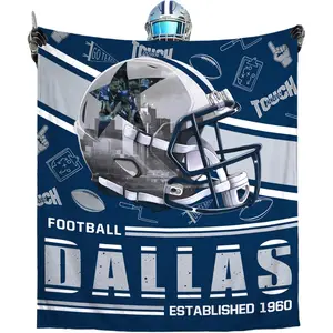1pc Rugby Style Football Blanket, Soft Comfortable Flannel Throw, Perfect Gift for Team Fans, Cozy and Plush Soccer Blanket