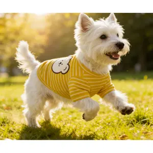 Small-sized dog and cat breathable harness vest with a diagonal bear pattern and stripes, suitable for Poodles, Teddy dogs, Bichon dogs, and other small puppies, suitable for all seasons   easy for clean   clothes dog products cool cat stuff pet stuff