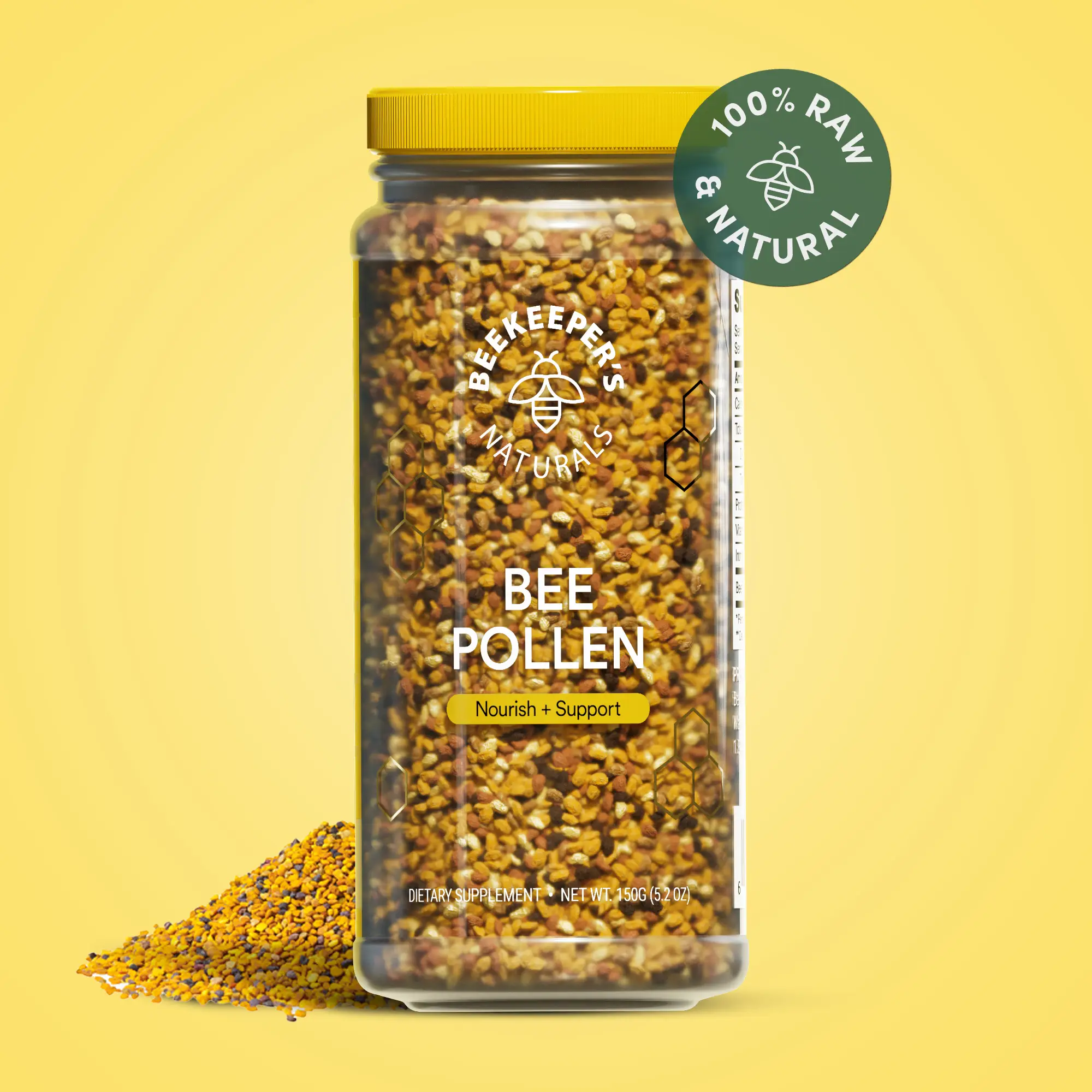 Bee Pollen - 100% Raw Granules for Energy, Immunity & Whole Body Wellness - Superfood Packed with Vitamin B, Minerals & Protein