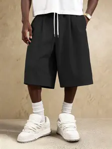 Men's Fashion Seven-Quarter Pants, Trendy Loose Wide Leg Trousers, Casual Sports Basketball Shorts, Casual Athleisure Shorts, Perfect for Summer Wear