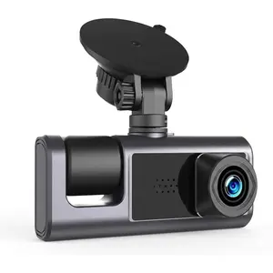 3 Channel Dash Camera, Front and Rear Inside Car Security Camera – 1080P with WDR Night Vision, G-Sensor Auto Lock & Loop Recording