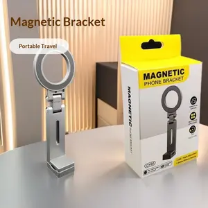 Magnetic Phone Stand Magsafe Travel Portable 360 Rotation Desktop Foldable Rotating Tripod Holder, Durable & Lightweight Design