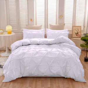 3pcs Artificial Flower Modern Bedding Set, 1 Duvet Cover + 2 Pillowcases, Polyester Fabric, Soft Breathable, Classic Solid Color, All Seasons Use