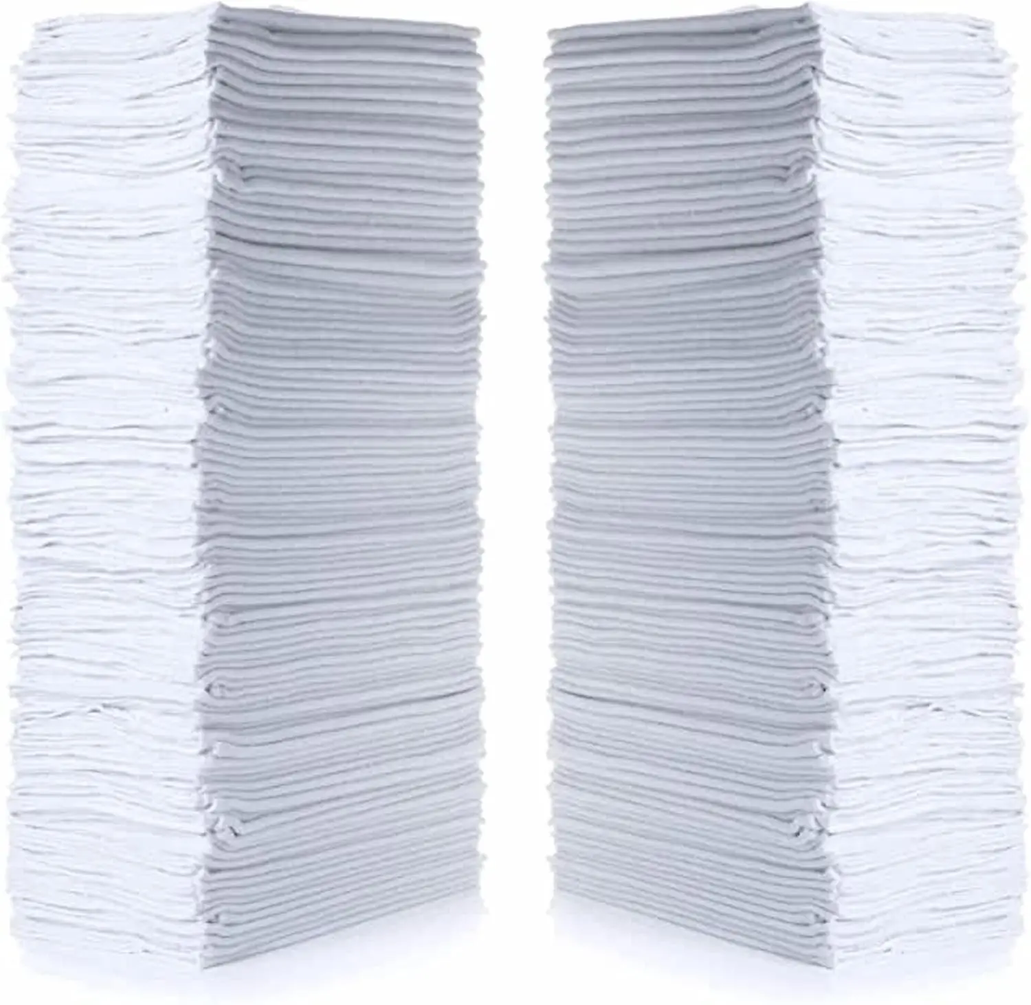 Cotton Shop Towels 14"x12" (145 Pack) – Reusable Cleaning Shop Rags for Automobiles, Industries, Garage and Homes (White)